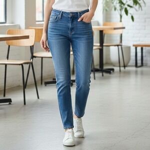 Buckle Black Fit Curvy Ankle Jeans Candiani Denim Distressed - Size‎ 24